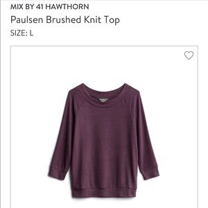 41 Hawthorne purple knit top-size Large NWT